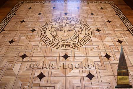 The best NWFA Family/Living Room Floor of the Year 2010 Award. Custom wood floor parquet, medallion and border The best CNC/Laser Cut Floor of the Year 2010 Award