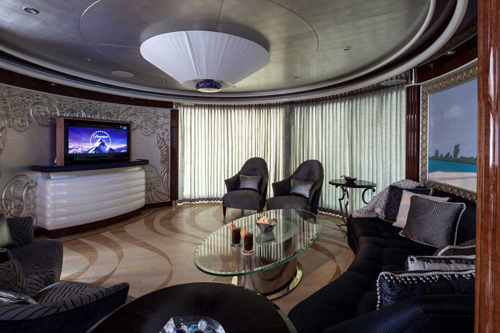 Custom floor Yacht with karerian birch and maple Custom flooring on Yacht lounge
