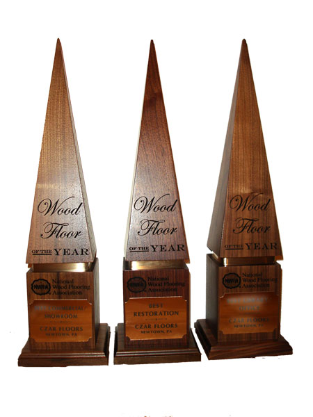 Trophies for three best floor of the year by NWFA Trophies for three best floor of the year by NWFA