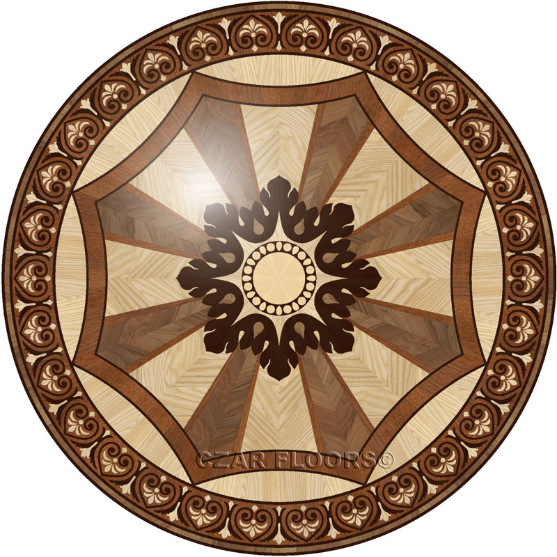 Wood Medallions, Model R100 Custom Wood, Stone Flooring Czar Floors